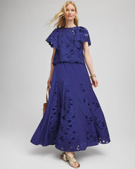 Chico's Clothing Godet Maxi Eyelet Skirt