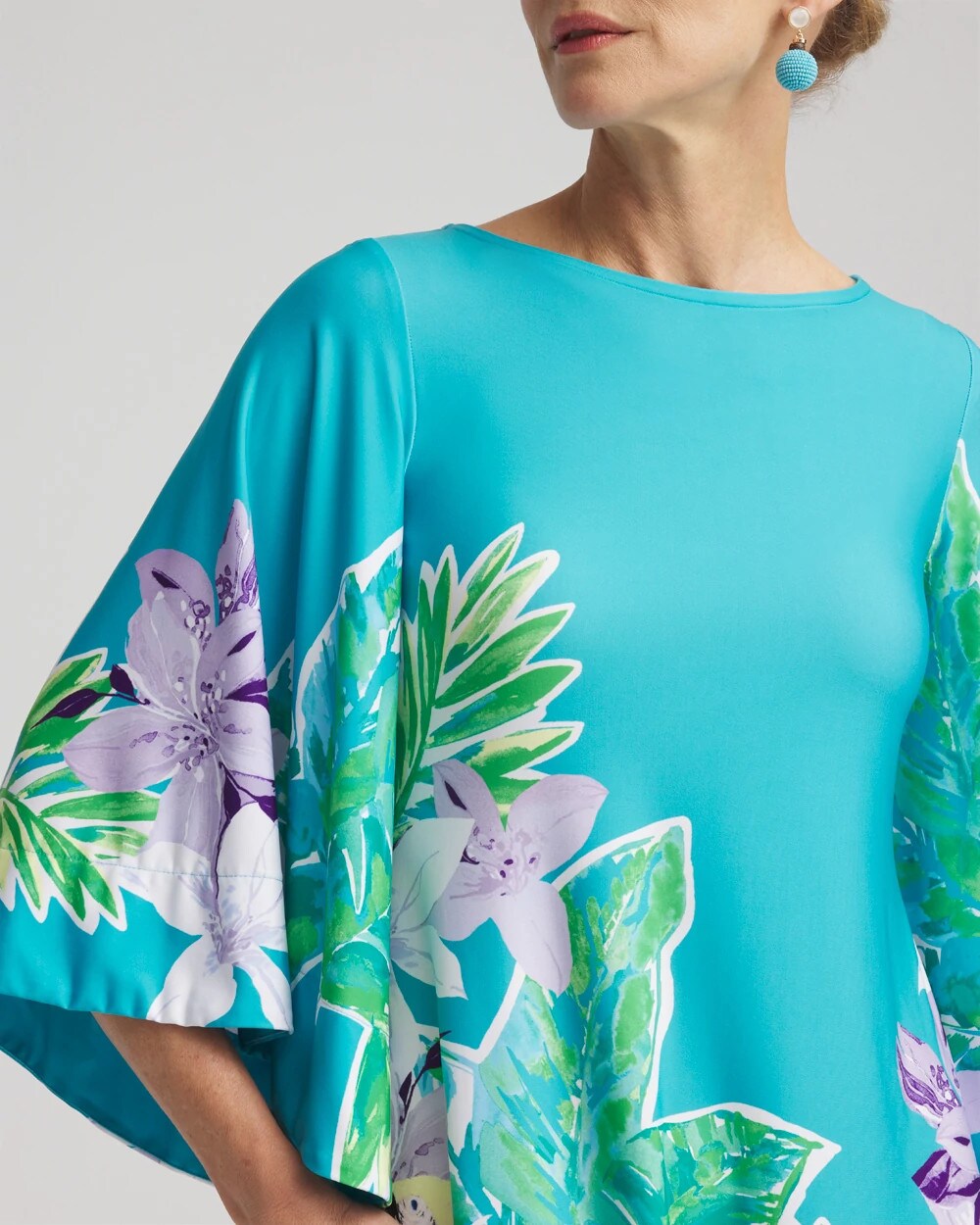 Chico's Clothing Angel-Sleeve Boat Neck Dress