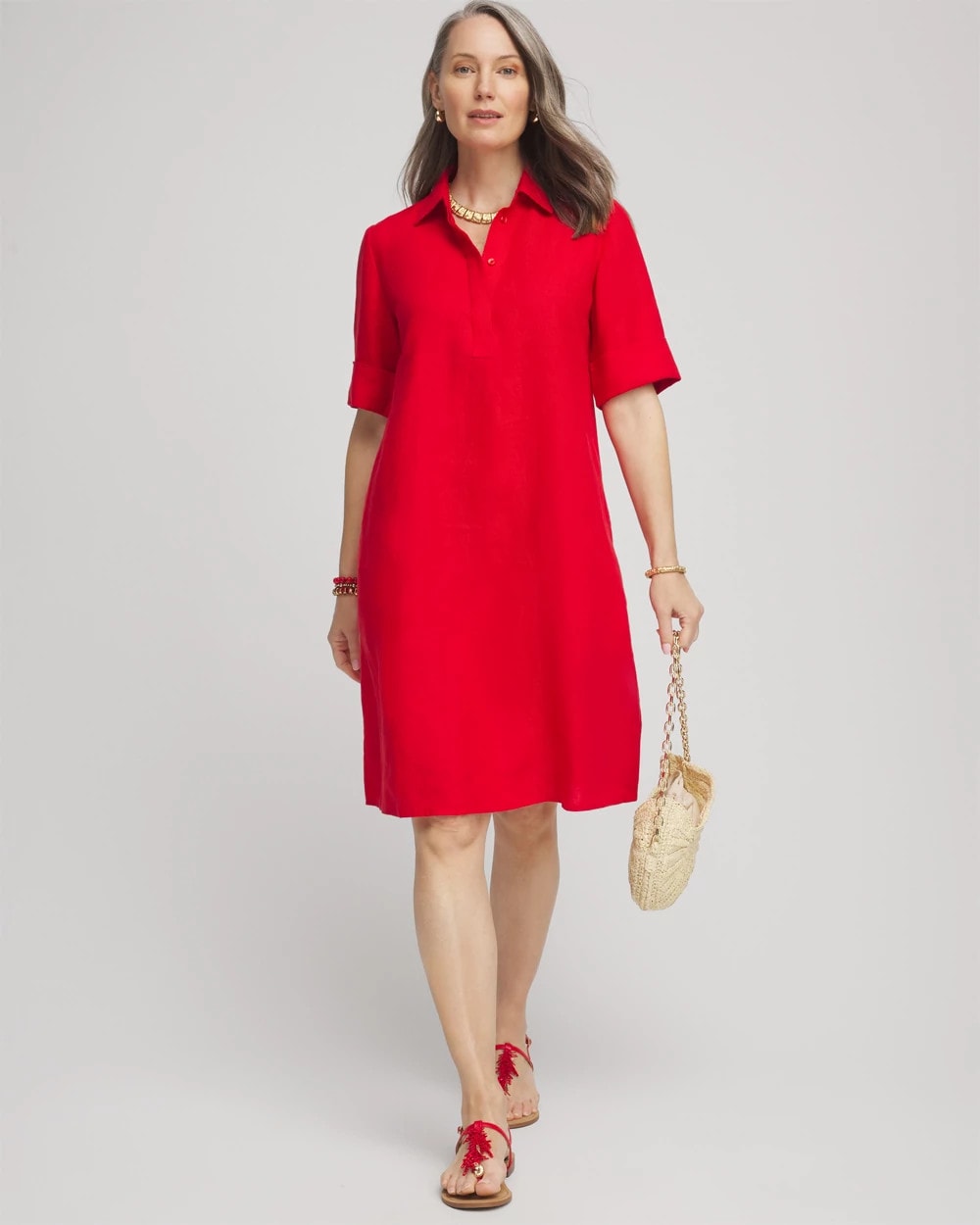 Chico's Clothing Linen Shirtdress