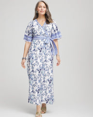 Chico's Clothing Surplice Matte Satin Maxi Dress