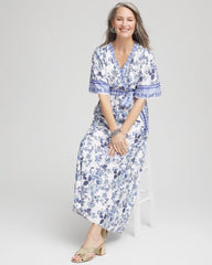Chico's Clothing Surplice Matte Satin Maxi Dress
