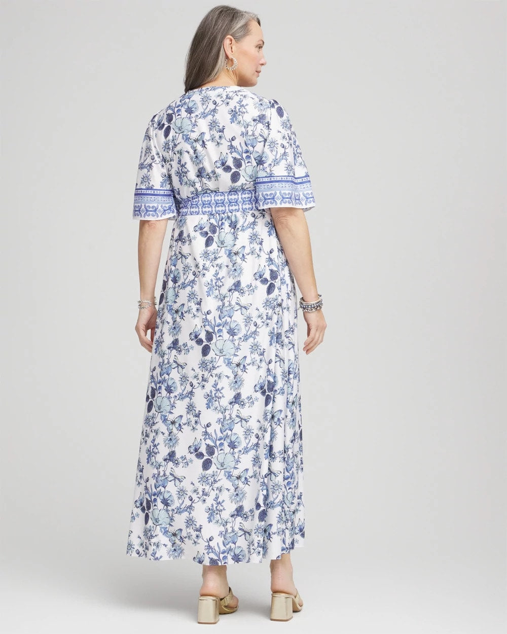 Chico's Clothing Surplice Matte Satin Maxi Dress