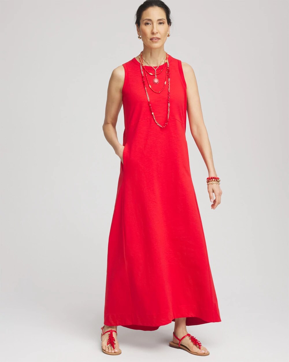 Chico's Clothing Sleeveless Midi Tank Dress
