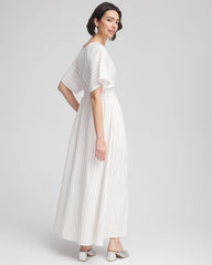 Chico's Clothing Metallic Striped Maxi Dress