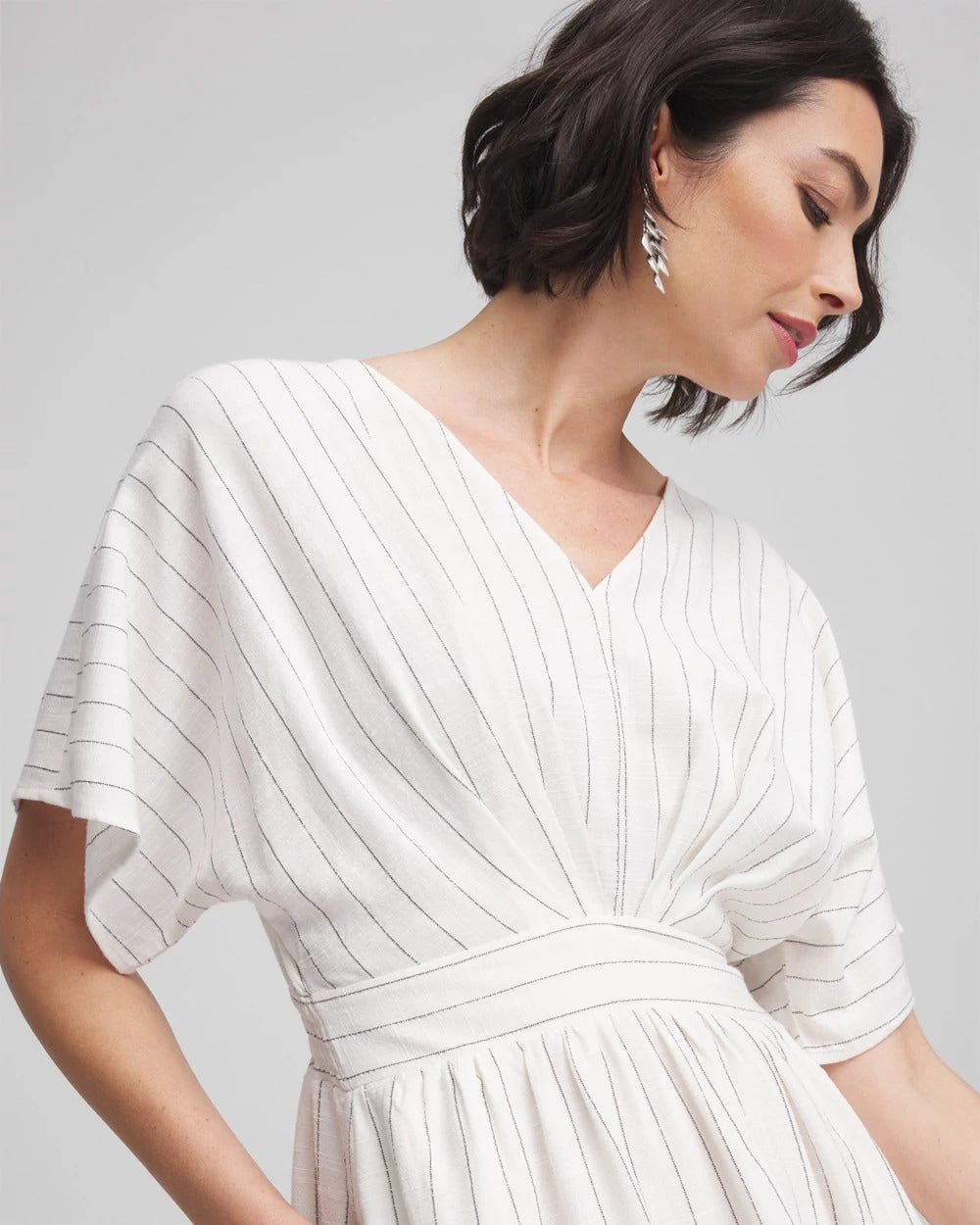 Chico's Clothing Metallic Striped Maxi Dress