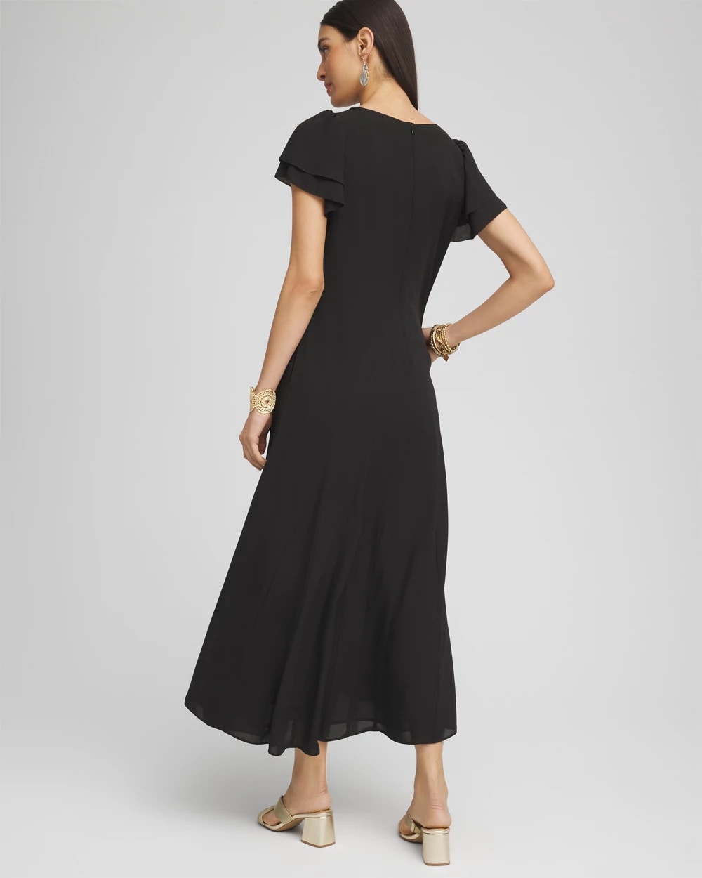 Chico's Clothing Crepe V-Neck Maxi Dress