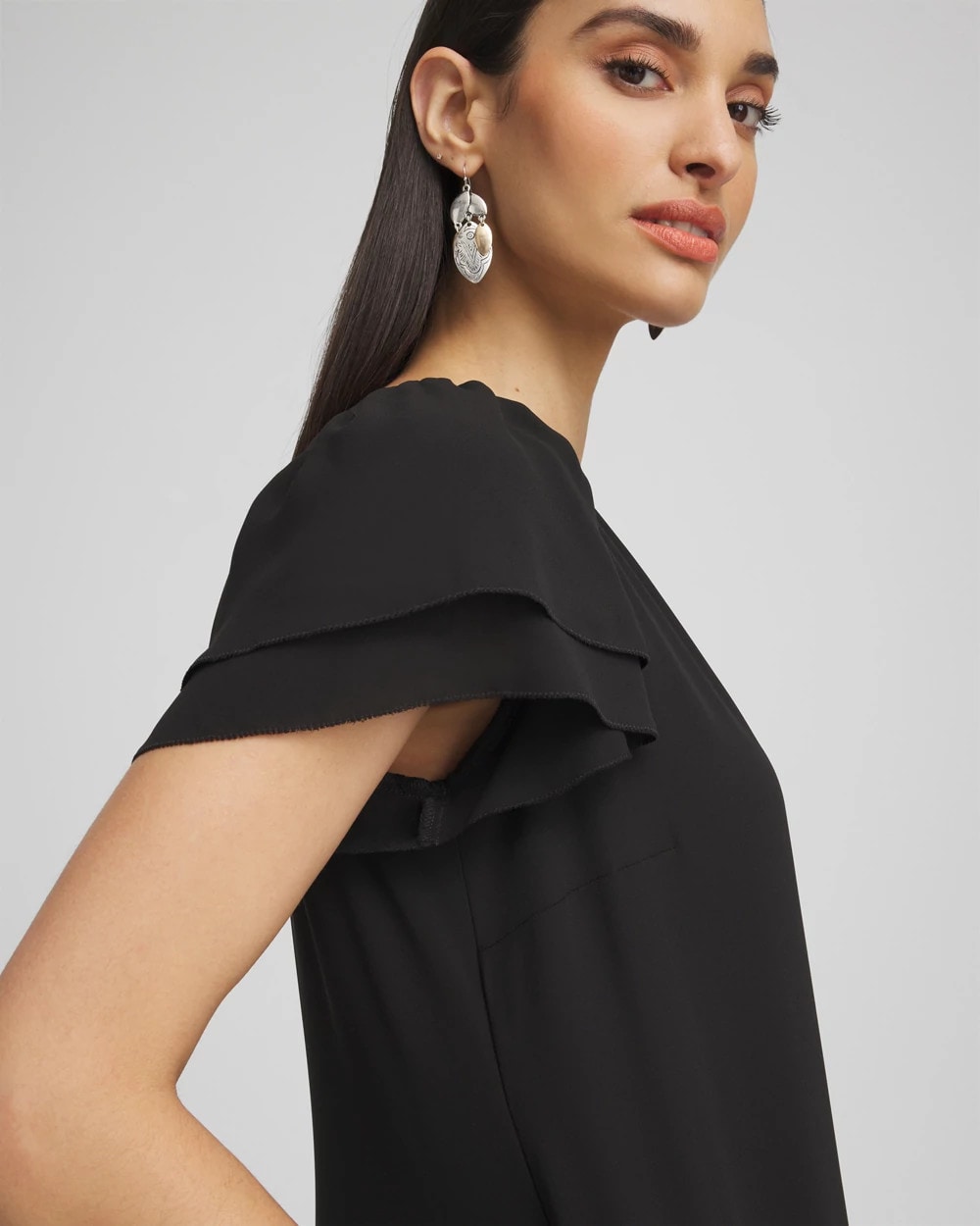 Chico's Clothing Crepe V-Neck Maxi Dress