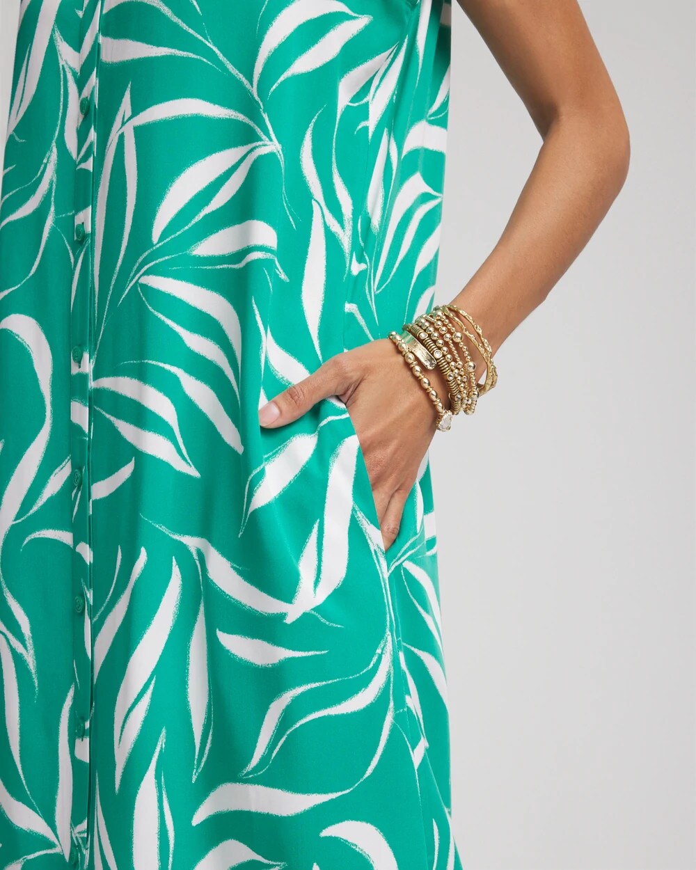 Chico's Clothing Rayon Silk Sleeveless Shirtdress