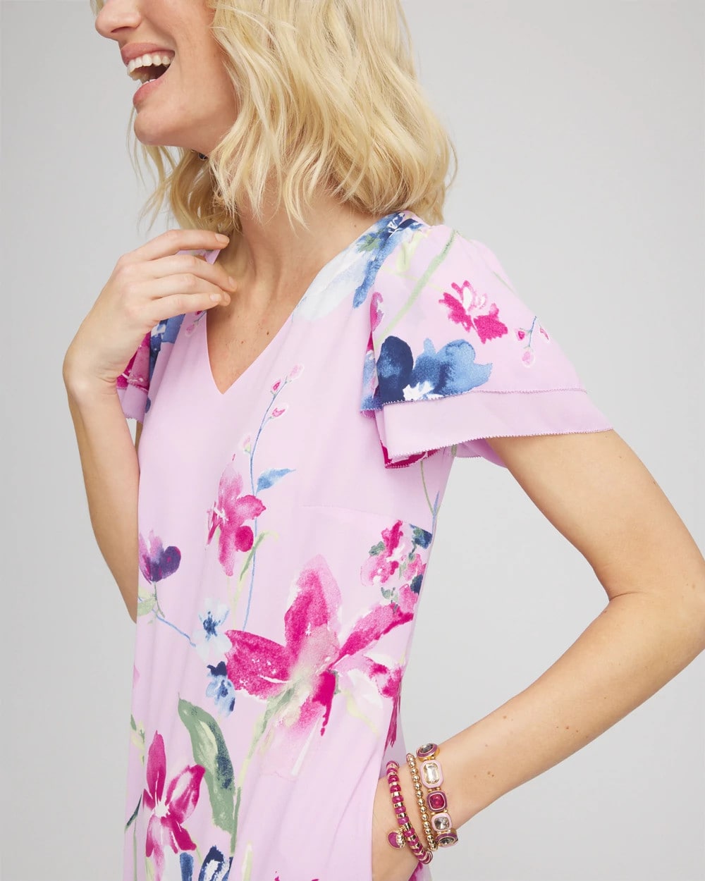 Chico's Clothing Crepe V-Neck Maxi Dress