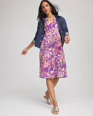 Chico's Clothing Floral Pleated Jersey Dress