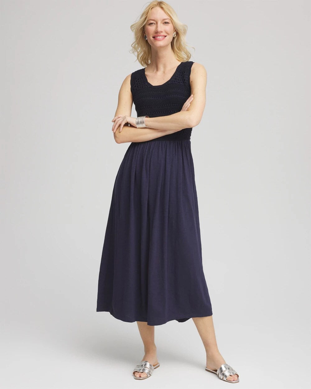 Chico's Clothing Crochet-Bodice Maxi Dress