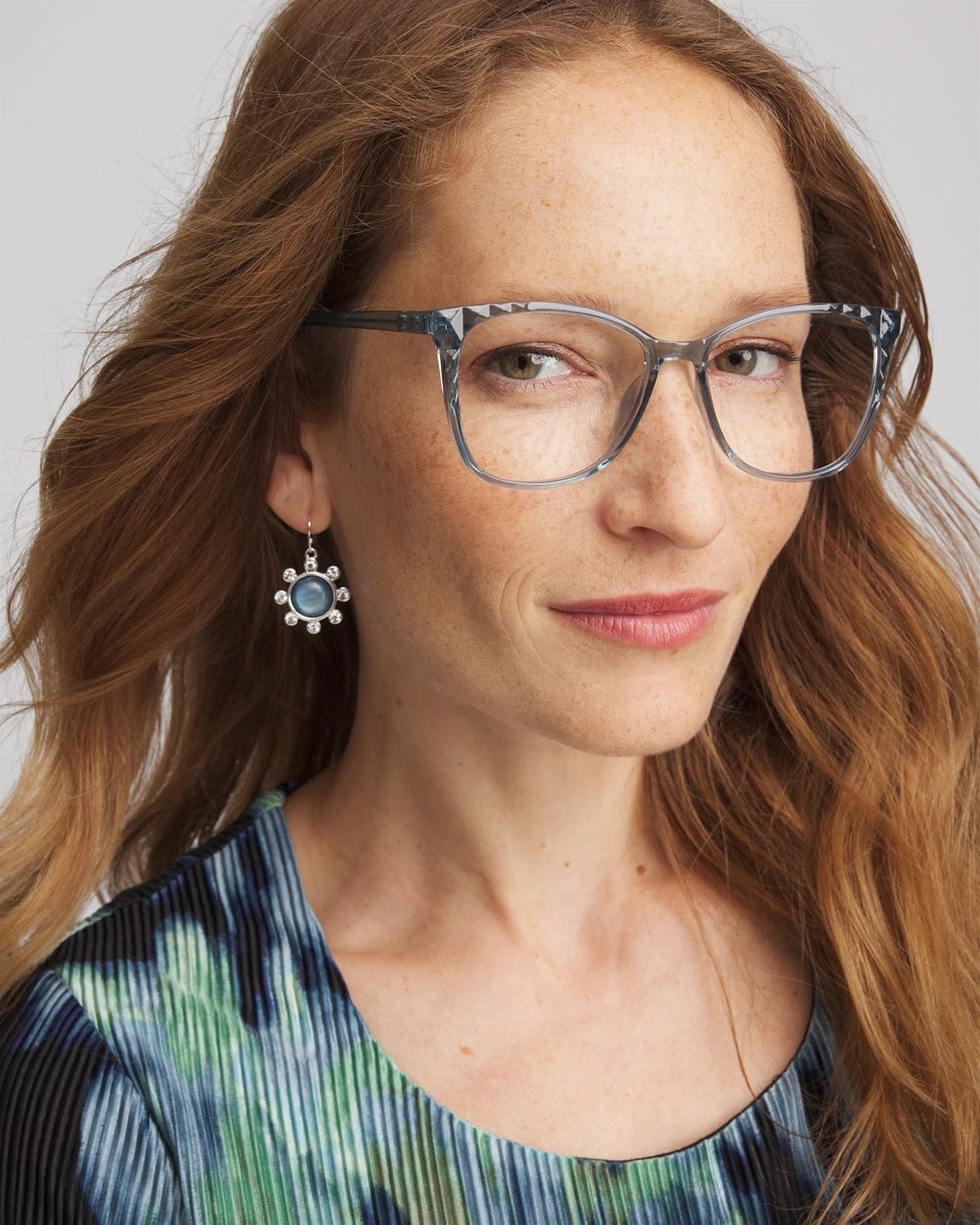 Chico's Accessories Blue Crystal Readers