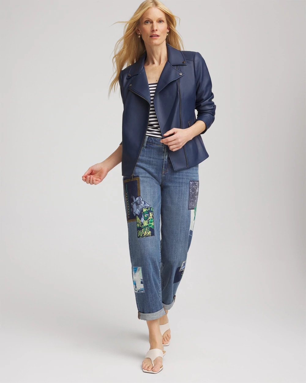 Chico's Clothing Faux Leather Moto Jacket