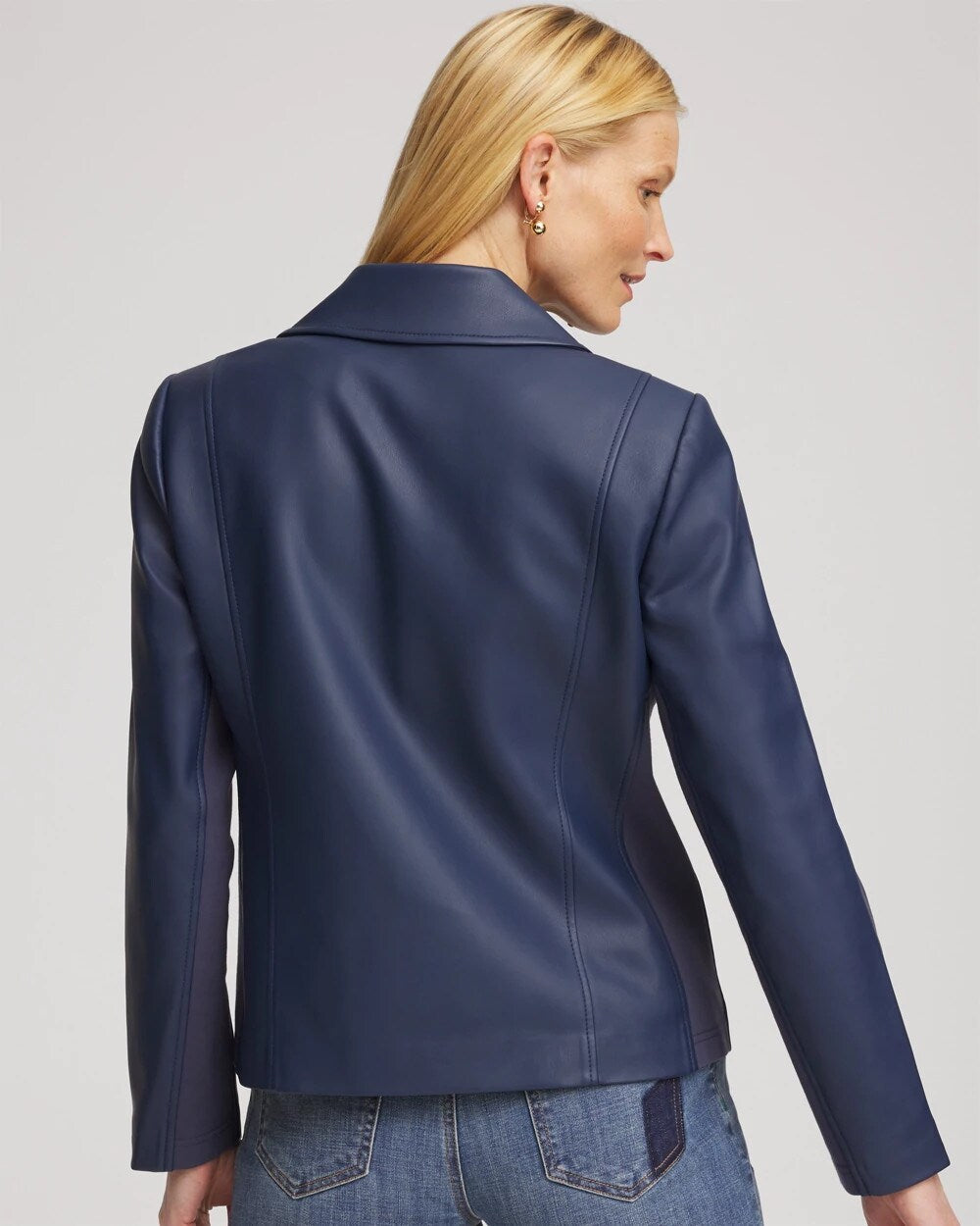 Chico's Clothing Faux Leather Moto Jacket