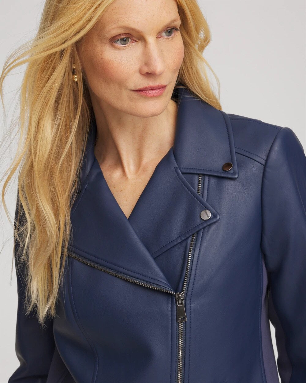 Chico's Clothing Faux Leather Moto Jacket