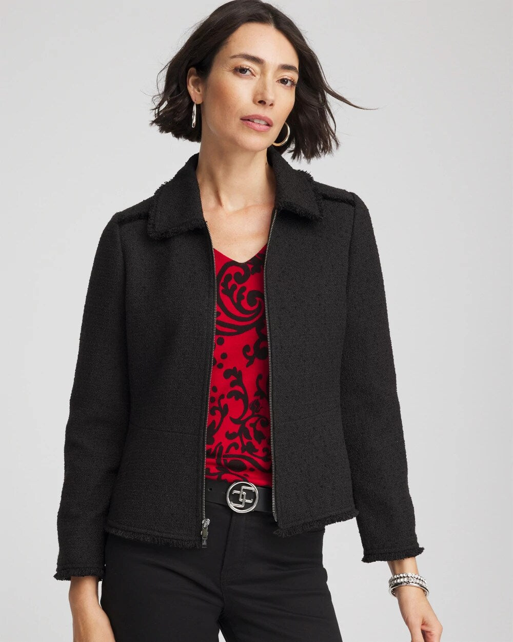 Chico's Clothing Bouclé Peplum Jacket