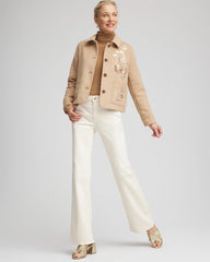 Chico's Clothing Embroidered Wool Chore Jacket