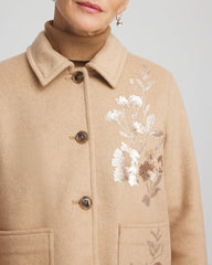 Chico's Clothing Embroidered Wool Chore Jacket