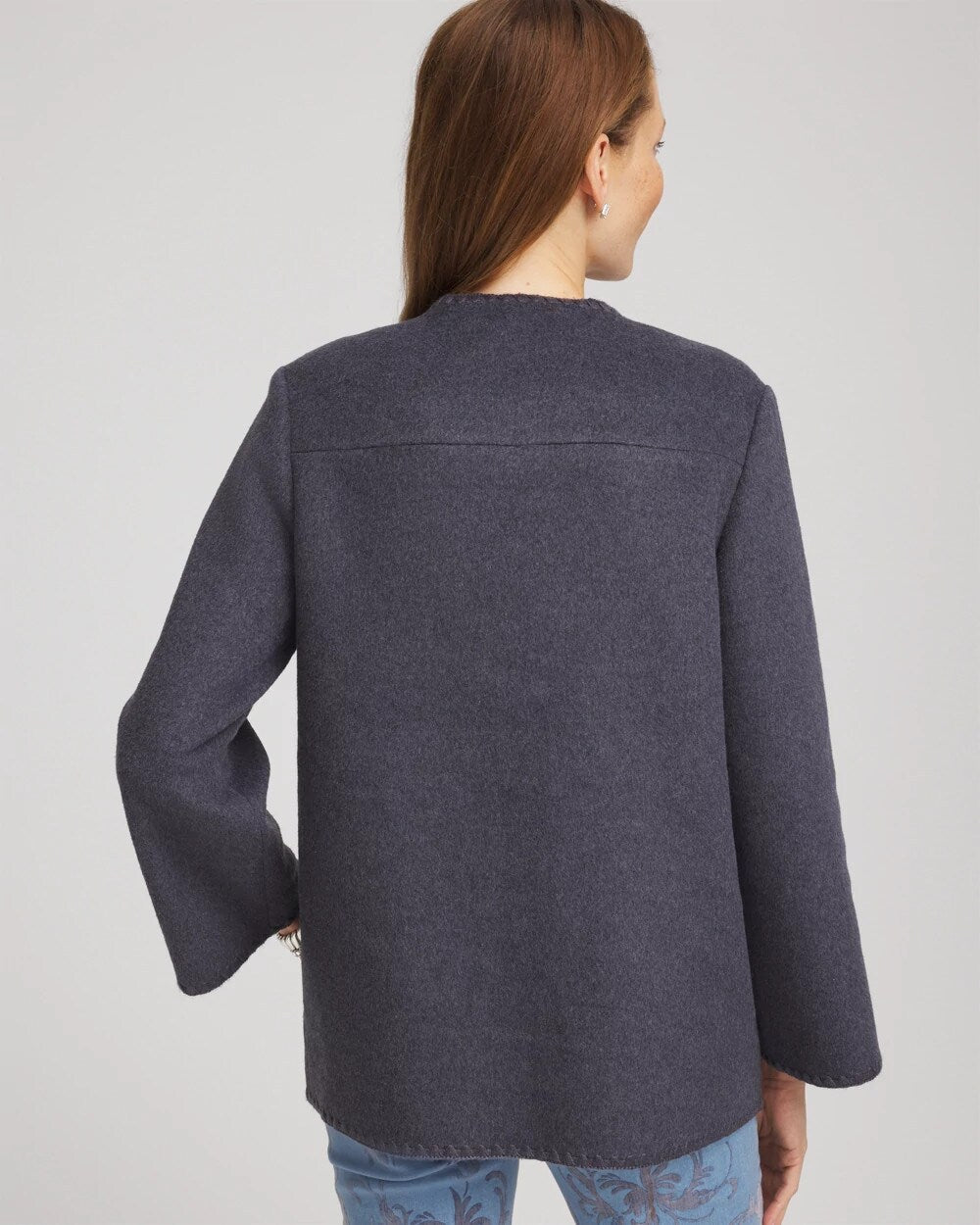 Chico's Clothing Wool Scarf Jacket