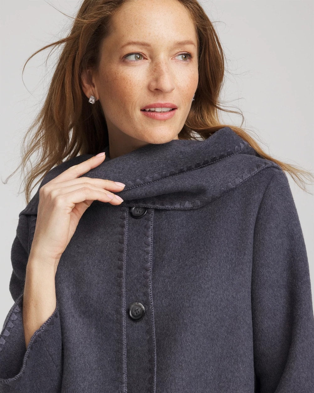 Chico's Clothing Wool Scarf Jacket