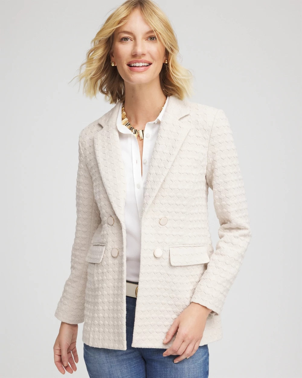 Chico's Clothing Textured Knit Blazer