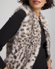 Chico's Clothing Snow Leopard Faux Fur Vest