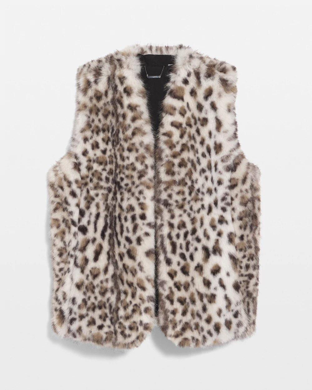 Chico's Clothing Snow Leopard Faux Fur Vest