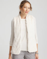 Chico's Clothing Elongated Faux Fur Vest