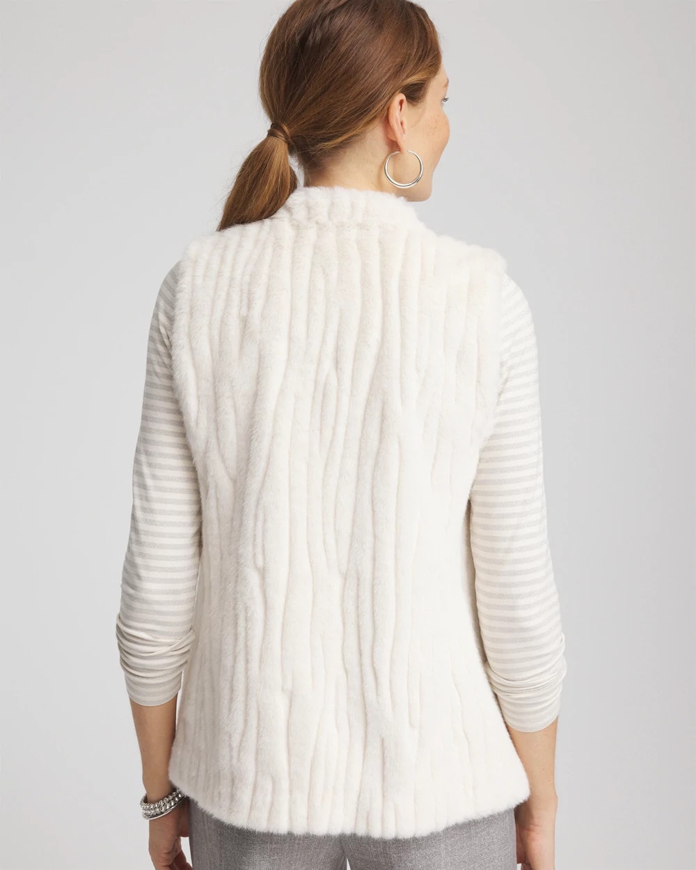 Chico's Clothing Elongated Faux Fur Vest