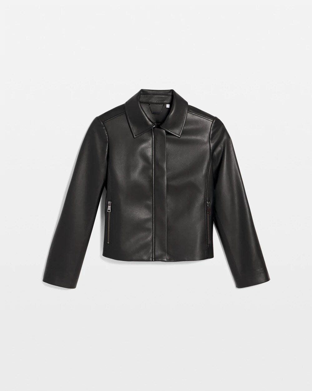 Chico's Clothing Faux Leather Zip-Front Jacket