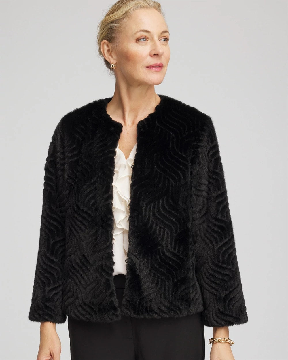 Chico's Clothing Pattern Fur Jacket