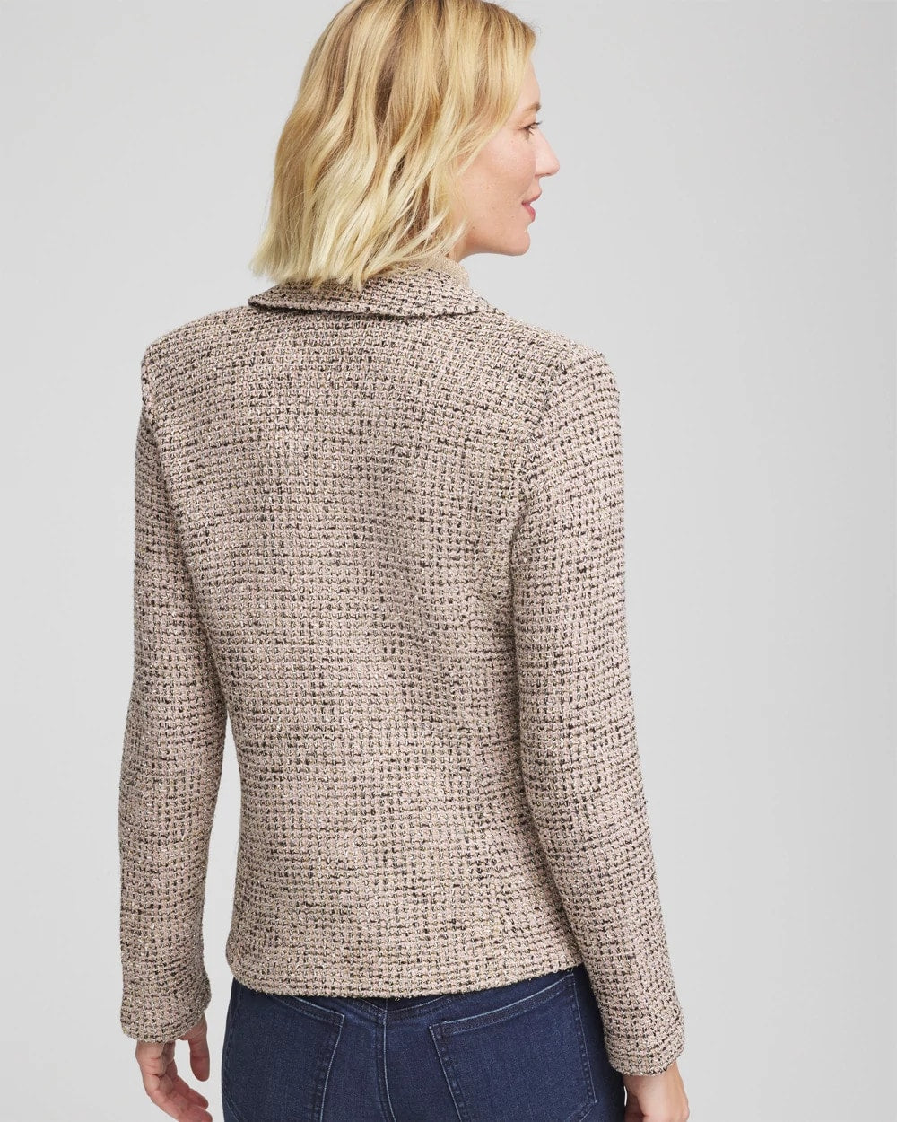 Chico's Clothing Double Breasted Tweed Blazer