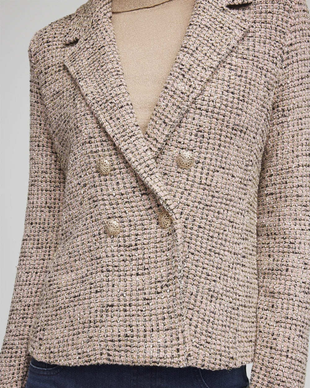 Chico's Clothing Double Breasted Tweed Blazer