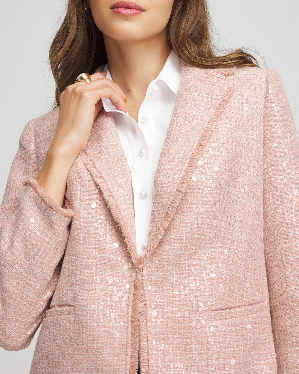 Chico's Clothing Party Tweed Sequins Blazer
