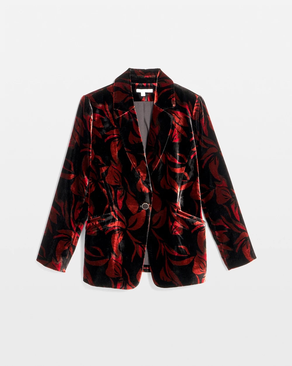 Chico's Clothing Velvet Printed Blazer
