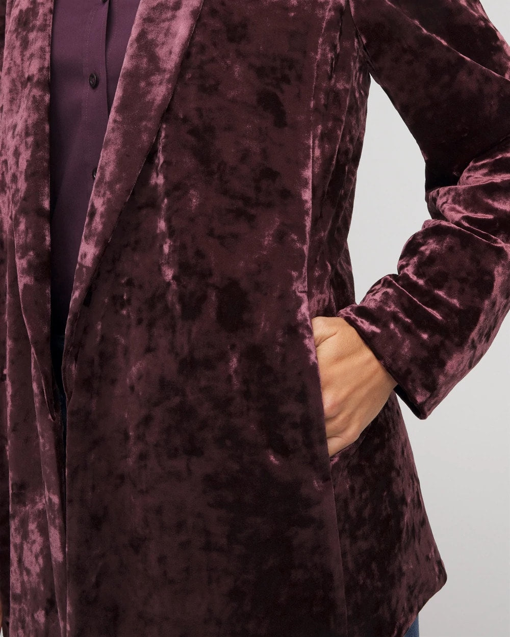 Chico's Clothing Crushed Velvet Blazer