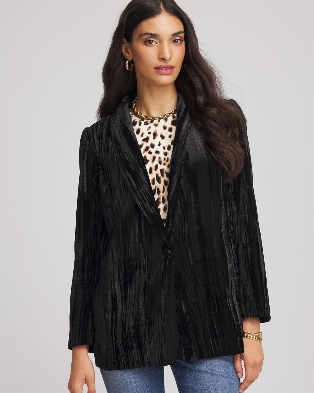 Chico's Clothing Velvet Shawl Collar Blazer