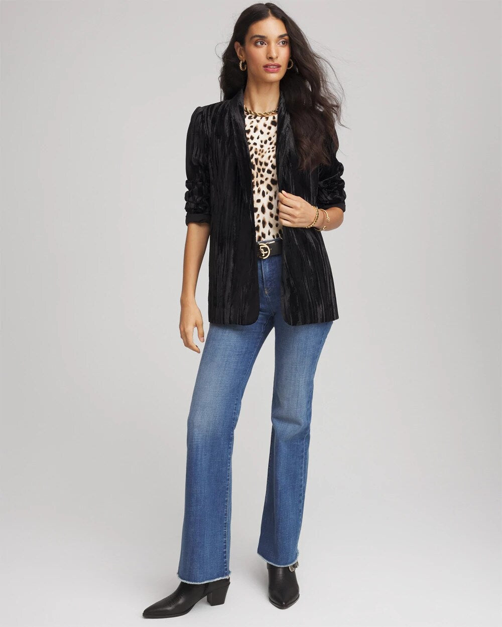 Chico's Clothing Velvet Shawl Collar Blazer