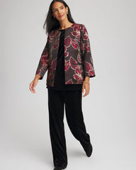 Chico's Clothing Travelers™ Collection Jacquard Foiled Floral Jacket