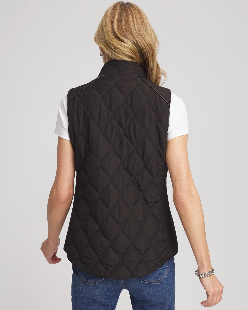 Chico's Clothing Rib Trim Quilted Vest