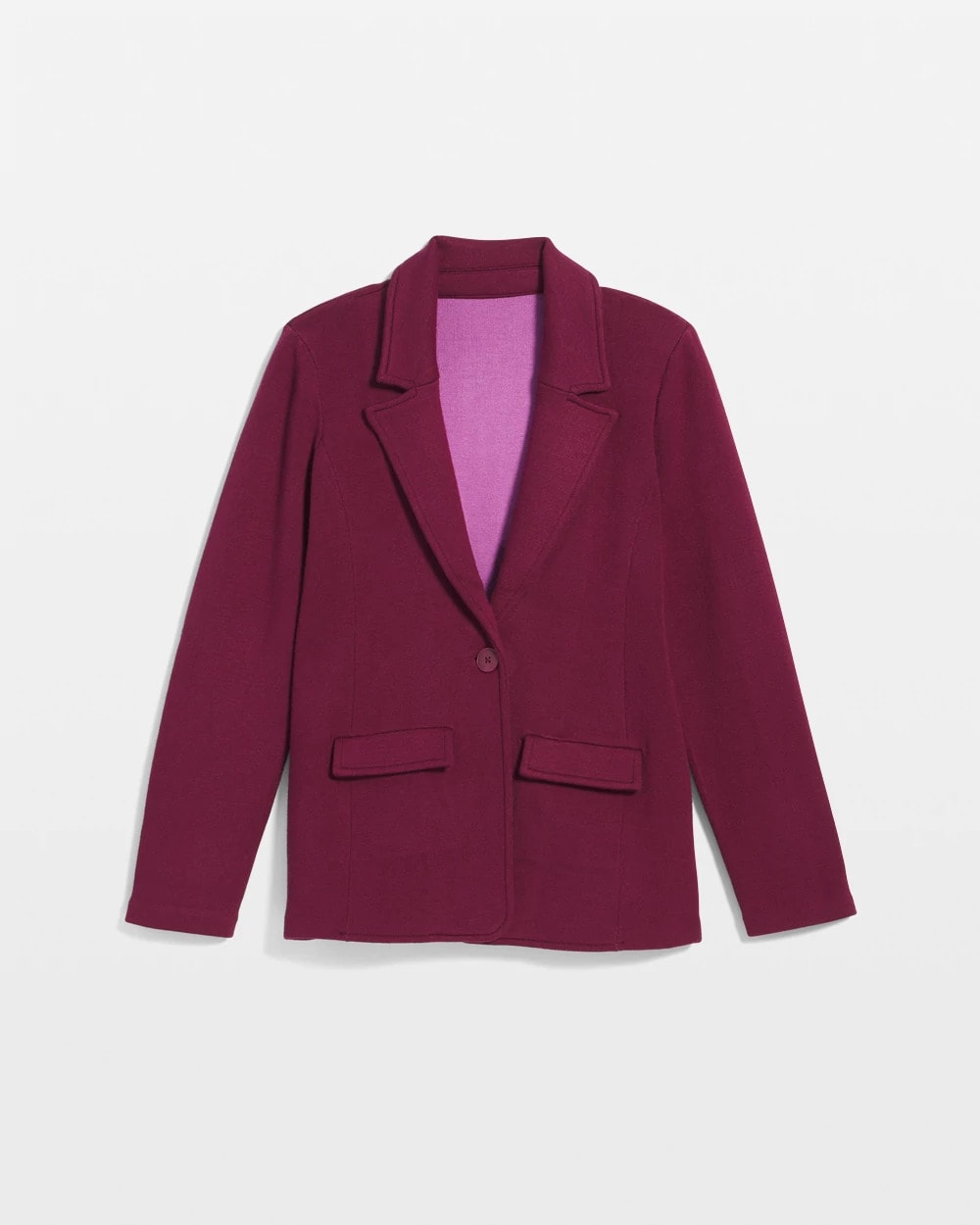 Chico's Clothing Single-Breasted Sweater Blazer