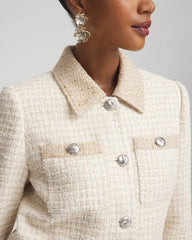Chico's Clothing Tonal Neutral Tweed Jacket