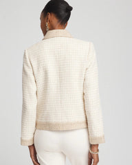 Chico's Clothing Tonal Neutral Tweed Jacket