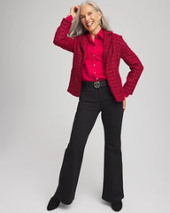 Chico's Clothing Red Tweed Sequins Blazer