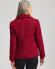 Chico's Clothing Red Tweed Sequins Blazer