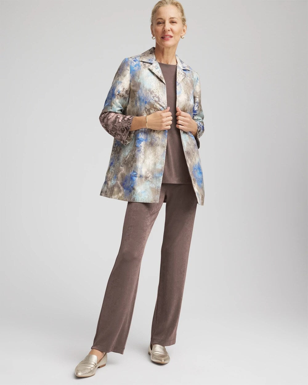 Chico's Clothing Travelers™ Collection Watercolor Jacquard Jacket
