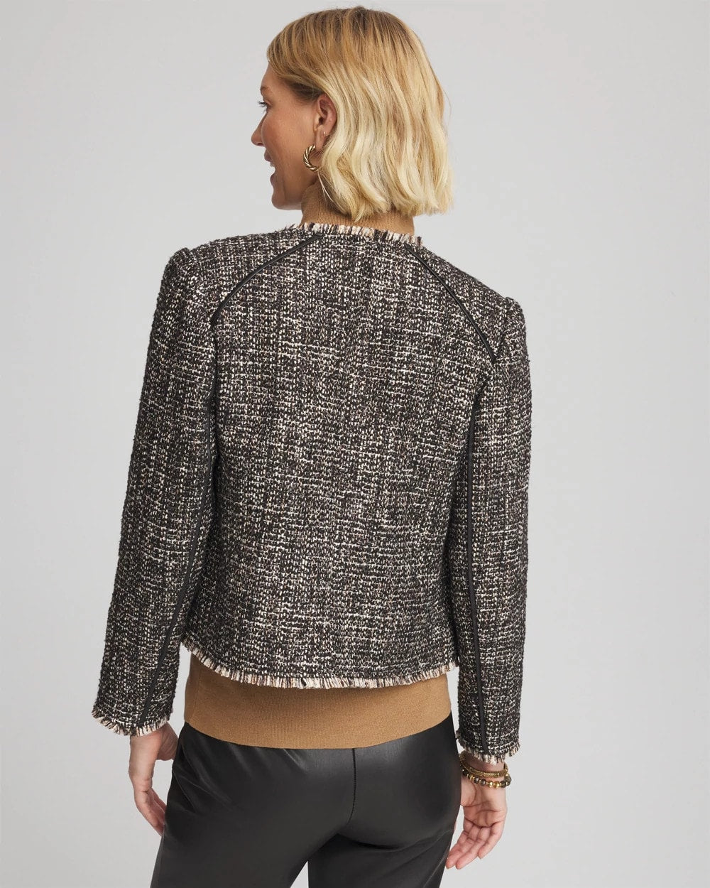 Chico's Clothing Tweed Mix Moto Jacket