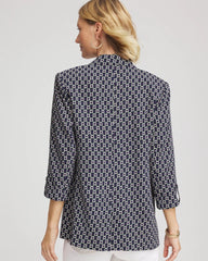 Chico's Clothing Printed Soft Crepe Blazer