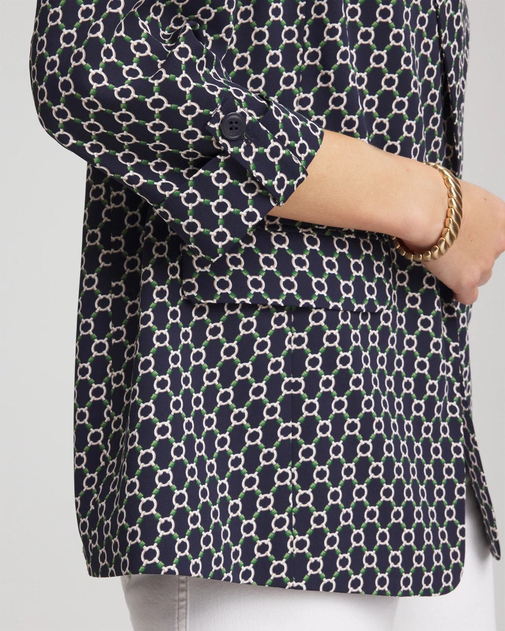 Chico's Clothing Printed Soft Crepe Blazer