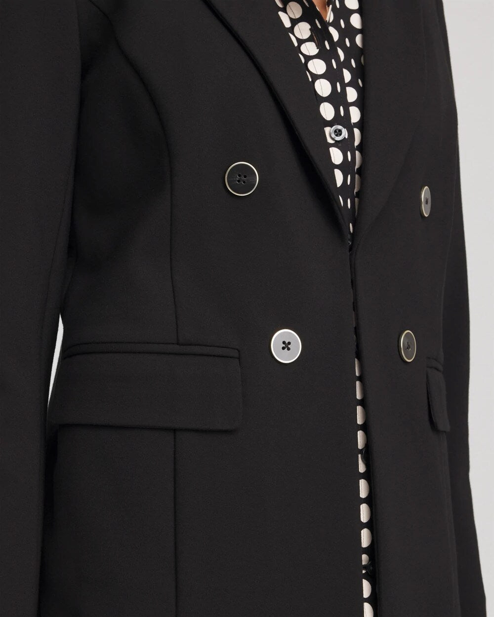 Chico's Clothing Ponte Double-Breasted Knit Blazer